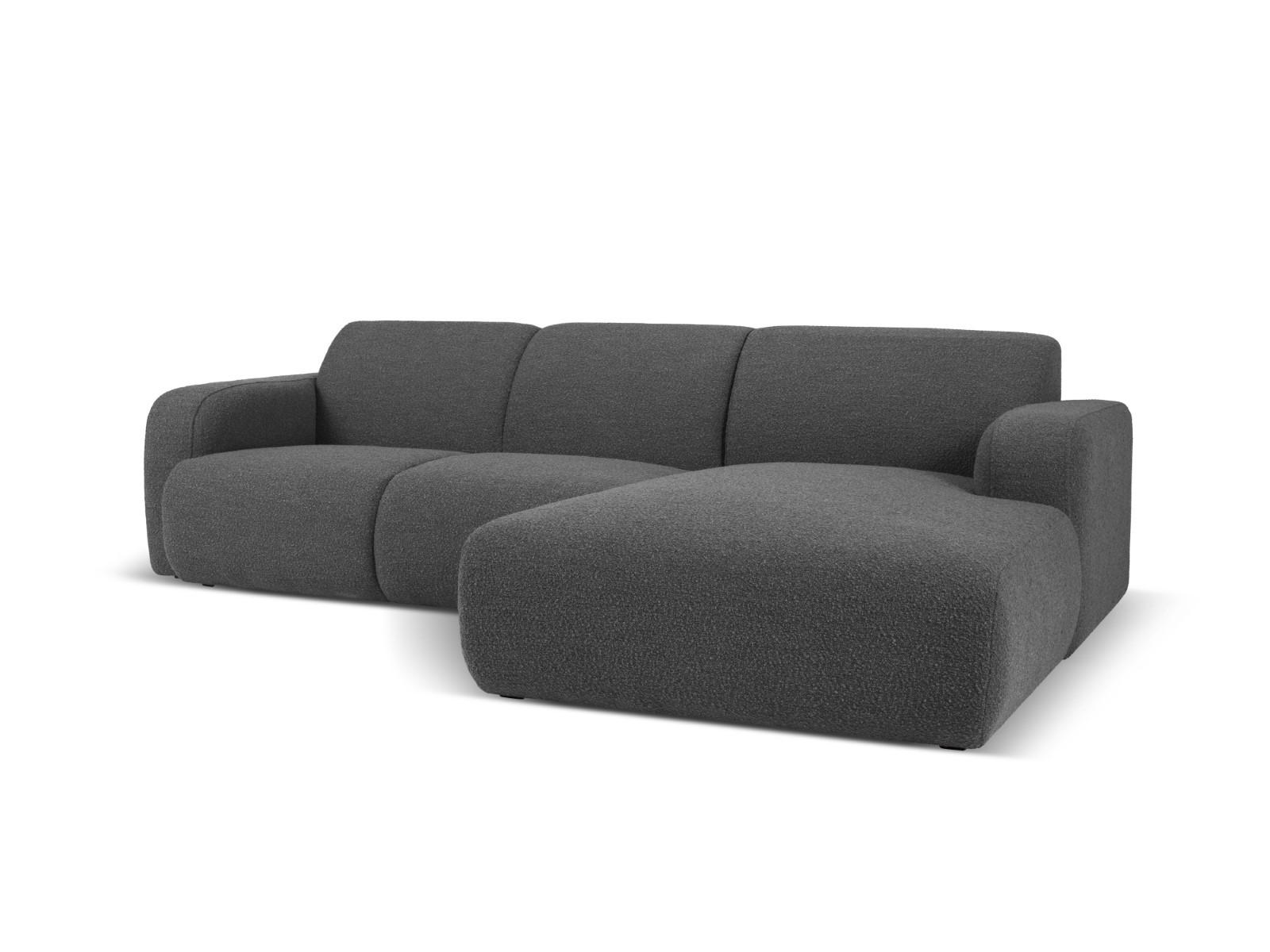 ECKSOFA rechts Molino aus Boucle dunkelgrau 4 Sitzplätze - Dunkelgrau, Textil (170/250cm) - Micadoni