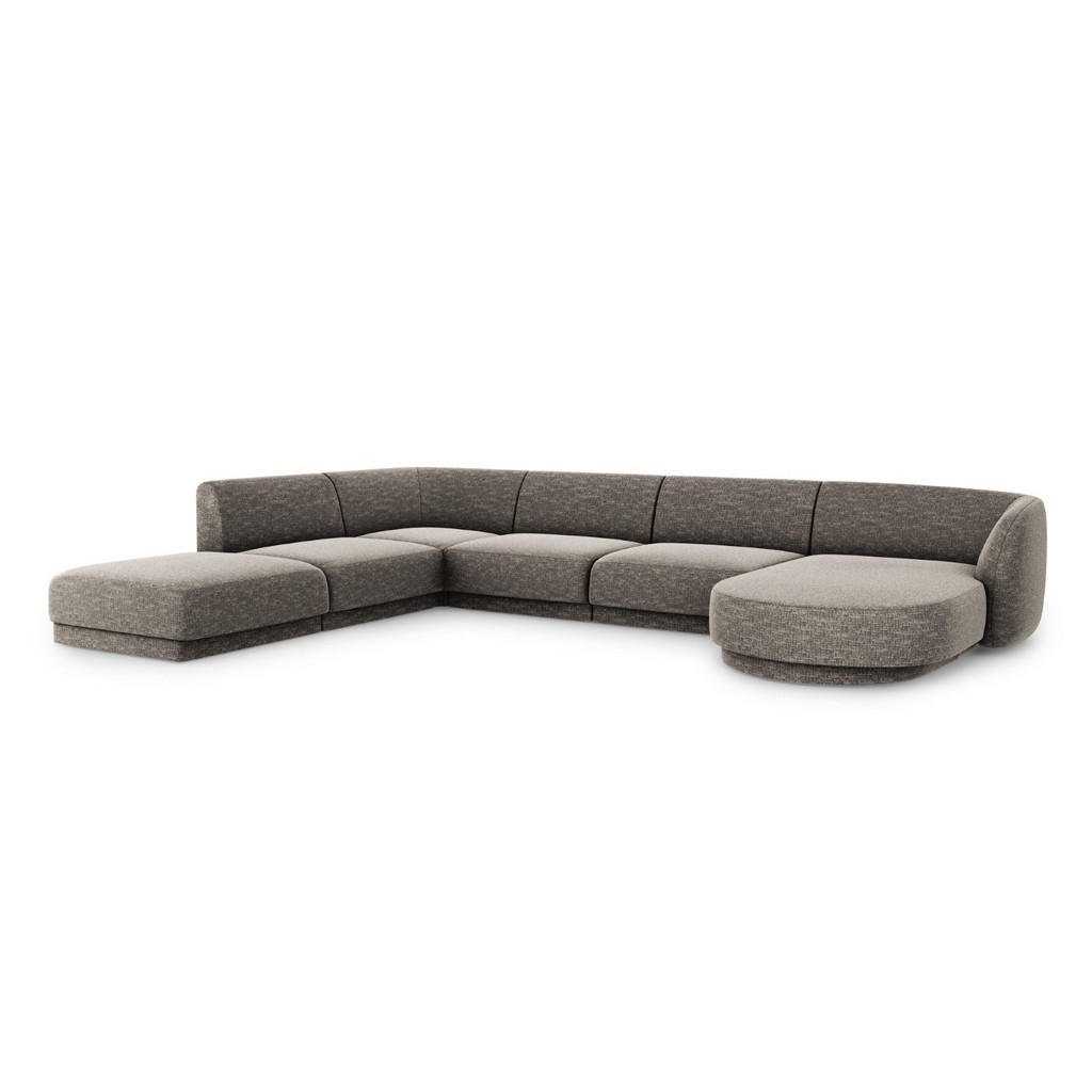 Thumbnail - Micadoni Panoramasofa, Grau, Textil, 6-Sitzer, U-Form, 255x70x330 cm, Hergestellt in Europa, Oeko-Tex®, Wohnzimmer, Sofa...