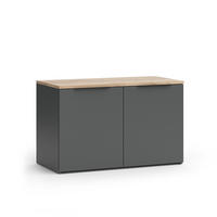 KOMMODE Wido Anthrazit 80 x 50 cm mit 2 Türen - Anthrazit/Sonoma Eiche, Holzwerkstoff (80/50/40cm) - Vicco