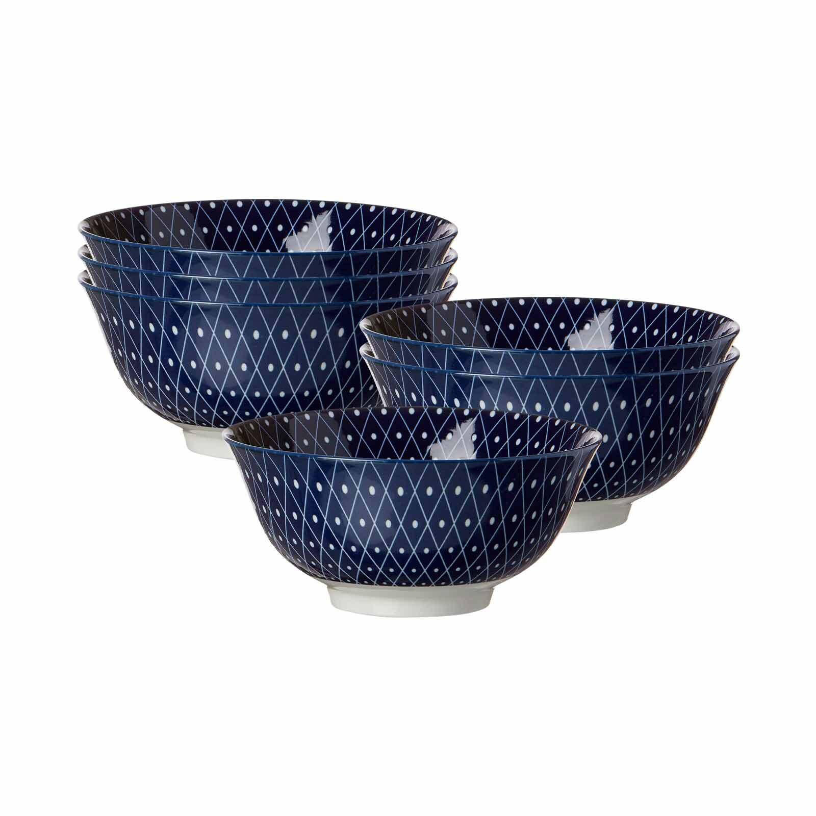 MÜSLISCHALEN Royal Reiko blau-weiß ø 15,5 cm 6er Set - Blau/Weiß, Keramik (15.5cm) - Ritzenhoff Breker
