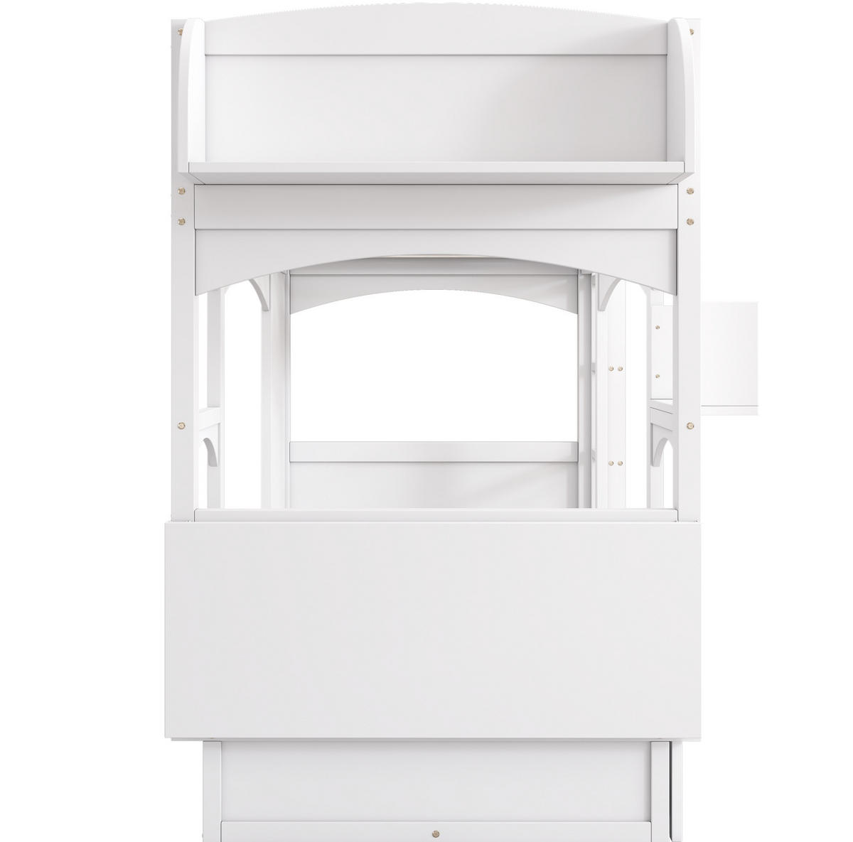 ETAGENBETT 90/200 cm Weiß mit klappbarem Schreibtisch und 2 Schubladen - Weiß, Holz (90/200cm) - OKWISH