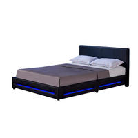 LED BETT ASTEROID - Schwarz, 160 x 200 cm - Schwarz, Kunststoff - Home Deluxe