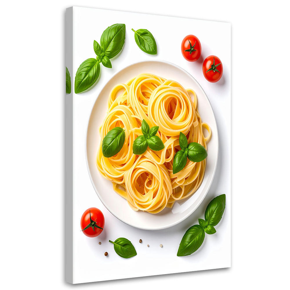 LEINWANDBILD Nudeln Kräuter 60x90cm - Weiß, Textil (60/90cm) - Feeby