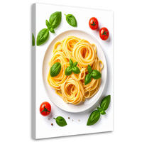 LEINWANDBILD Nudeln Kräuter 60x90cm - Weiß, Textil (60/90cm) - Feeby