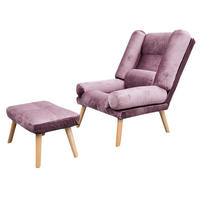 SESSEL Lola mit Fußhocker Rückenlehne 5-stufig einstellbar, rosa - Rosa, Holz/Kunststoff (75/100/60cm) - Margaret Hadas24