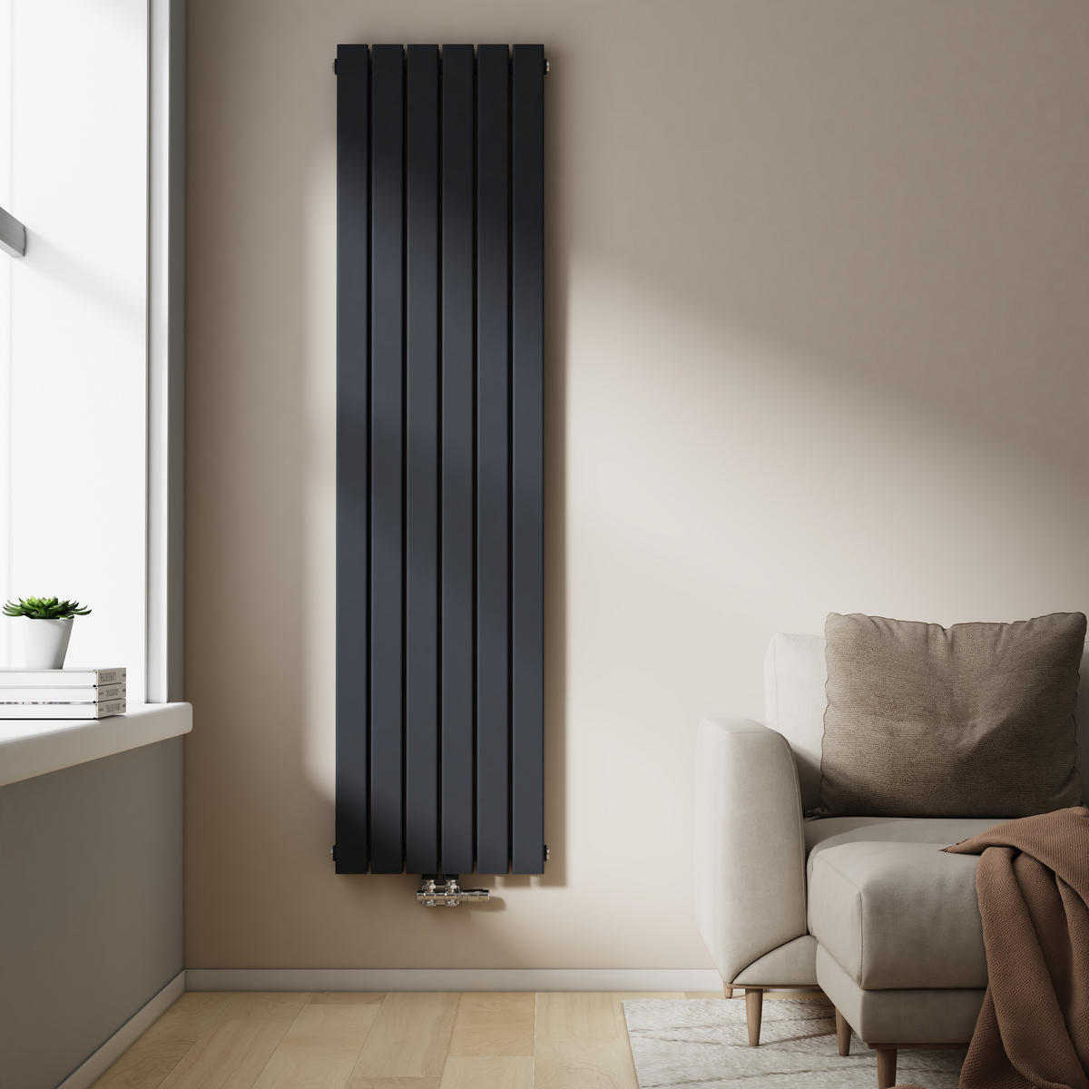 HEIZKÖRPER Flachheizkörper Anthrazit 180/46/6,3 cm - Anthrazit, Metall (46/180/6.3cm) - EMKE