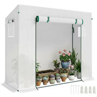 GEWÄCHSHAUS DE-05830 begehbar mit Seitenfenster und aufrollbarer Tür 200/76/168 cm Weiß - Weiß, Kunststoff/Metall (76/168/200cm) - ComfortXL
