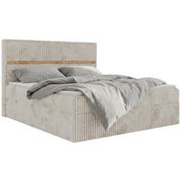 POSTEL BOXSPRING ORVO 200/200 - Béžová Manšestr - Topper Visco - H3 - černá/béžová, textil/plast (200/200cm) - MKS