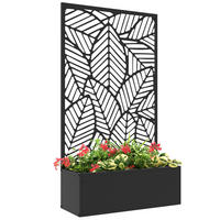 HOCHBEET, Blumenkübel 61 x 23 x 113cm - Schwarz, Metall (23/113/61cm) - Outsunny