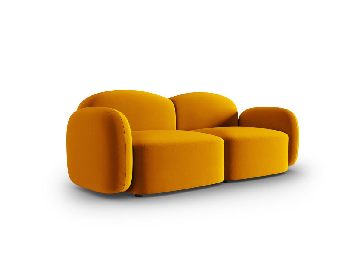 SOFA Blair aus Samt gelb 2 Sitzplätze - Gelb, Textil (87/80/194cm) - Micadoni