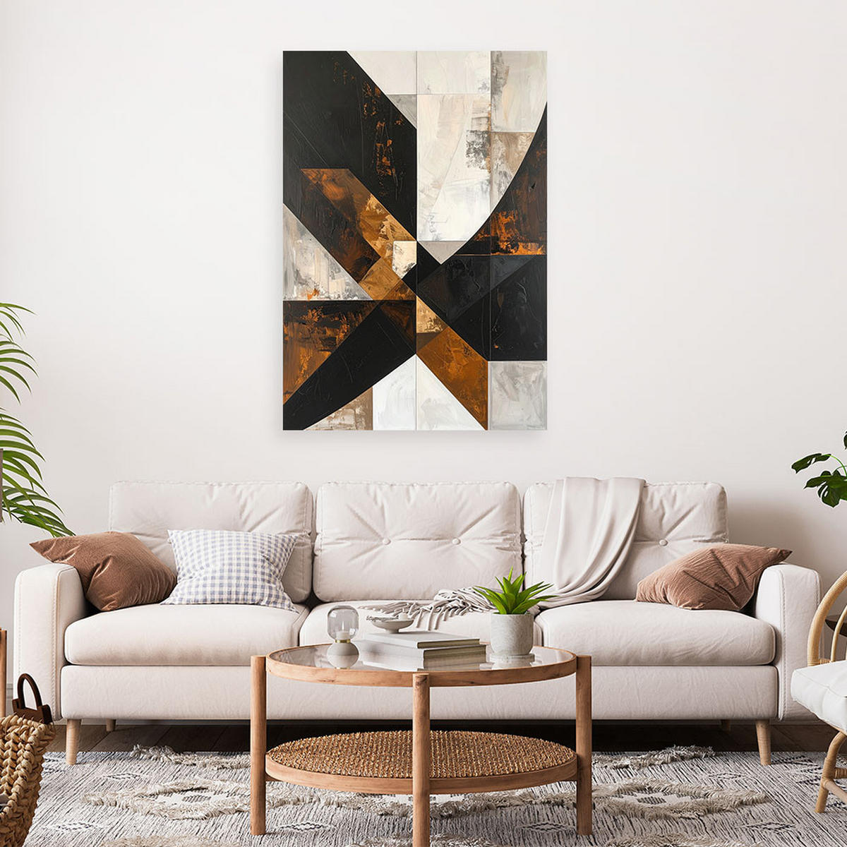 LEINWANDBILD 3D und geometrisch 80x120cm - Braun, Textil (80/120cm) - Feeby