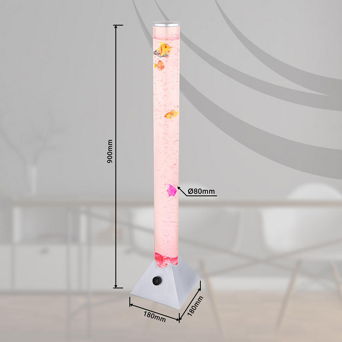 LED STEHLEUCHTE Wassersäule klar - Klar, Kunststoff (19/19/90cm) - Globo Lighting