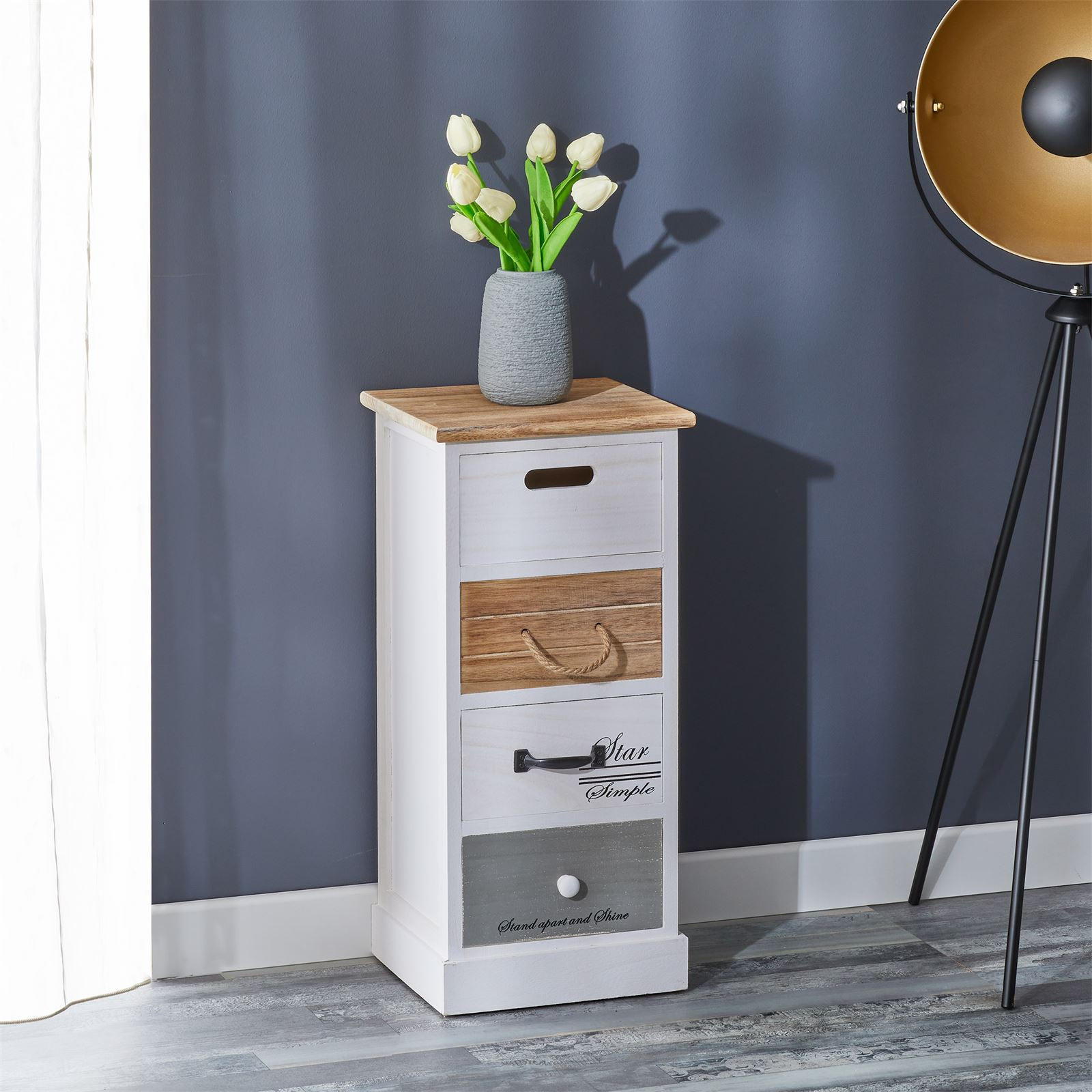 KOMMODE SALVA - Weiß, Holz (29/64/27cm) - CARO-Möbel