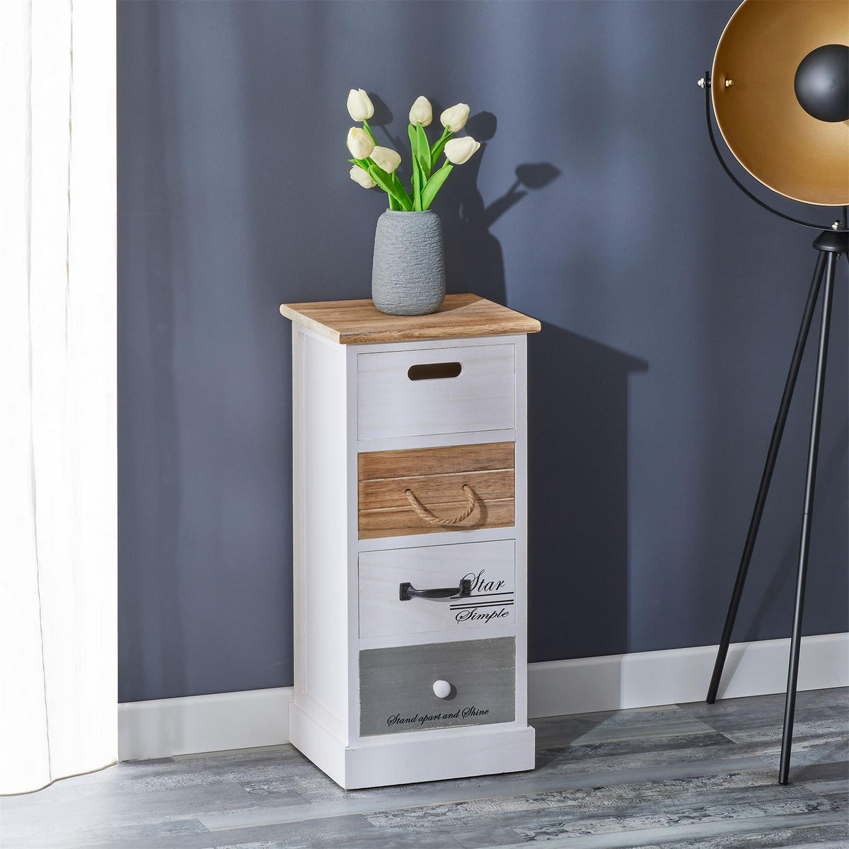 KOMMODE SALVA - Weiß, Holz (29/64/27cm) - CARO-Möbel