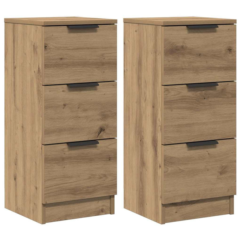 SIDEBOARDS 2Er Set Artisan-Eiche 30/30/70 Cm Holzwerkstoff - Braun, Holzwerkstoff (30/70/30cm) - vidaXL