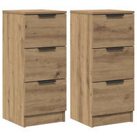 SIDEBOARDS 2Er Set Artisan-Eiche 30/30/70 Cm Holzwerkstoff - Braun, Holzwerkstoff (30/70/30cm) - vidaXL