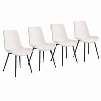 ESSZIMMERSTUHL 4er-Set Metallgestell PU-Leder Weiß/Schwarz - Weiß, Metall (47/83/50cm) - Meubliv