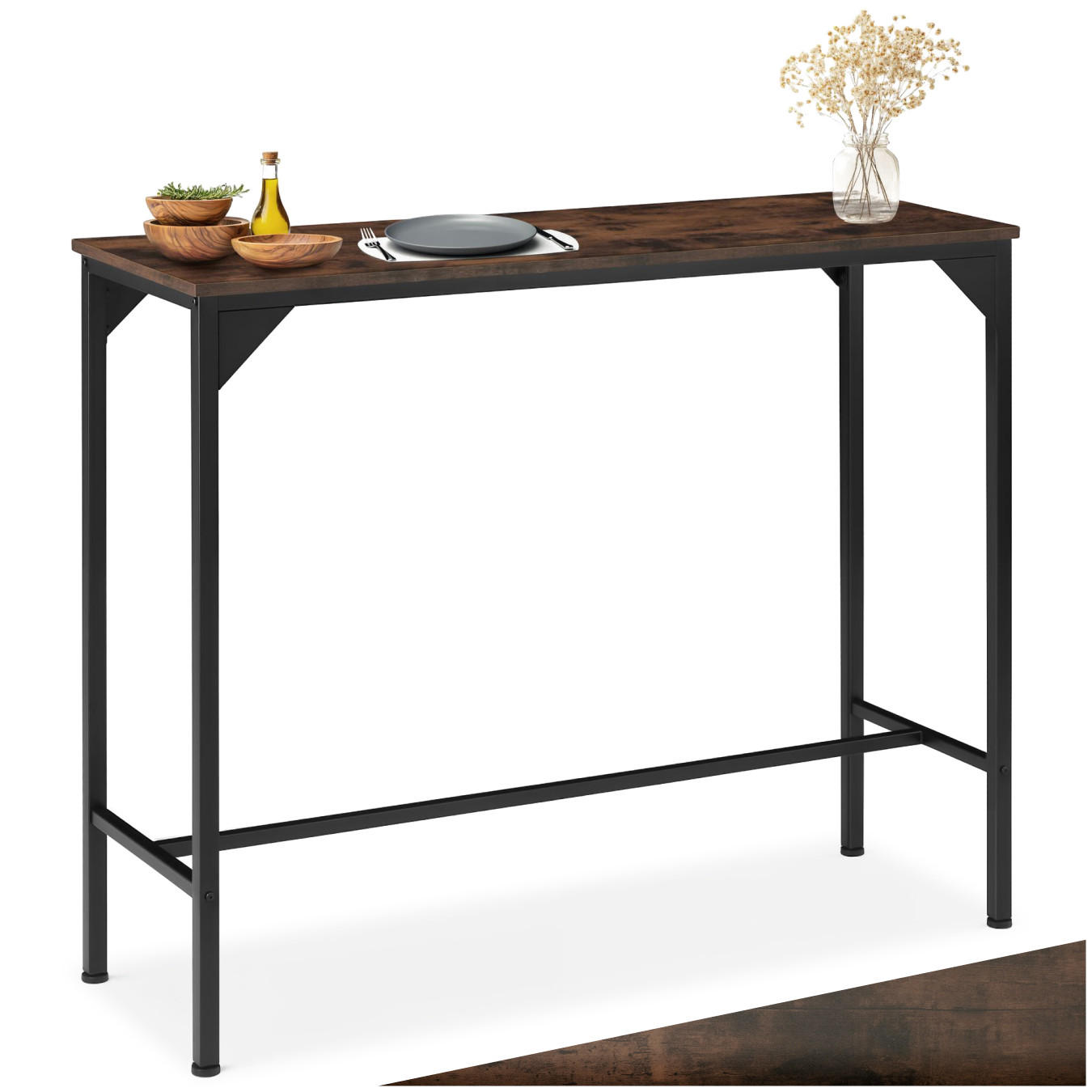 BARTISCH Kerry,120 x 40 x 100,5 cm,Industrial Holz dunkel, rustikal - Rostfarben, Holz (40/100.5/120cm) - tectake