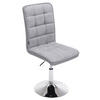DREHSTUHL Stoff hellgrau - Chromfarben/Hellgrau, Textil/Metall (43/90/59cm) - CLP