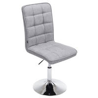 DREHSTUHL Stoff hellgrau - Chromfarben/Hellgrau, Textil/Metall (43/90/59cm) - CLP
