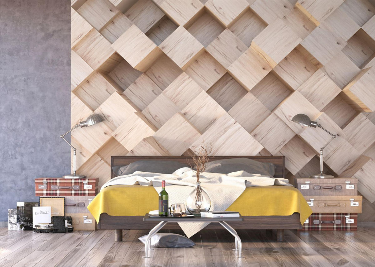 FOTOTAPETE 3D Muster 375 x 270 cm - Beige, Papier (375/270cm) - Sanders & Sanders