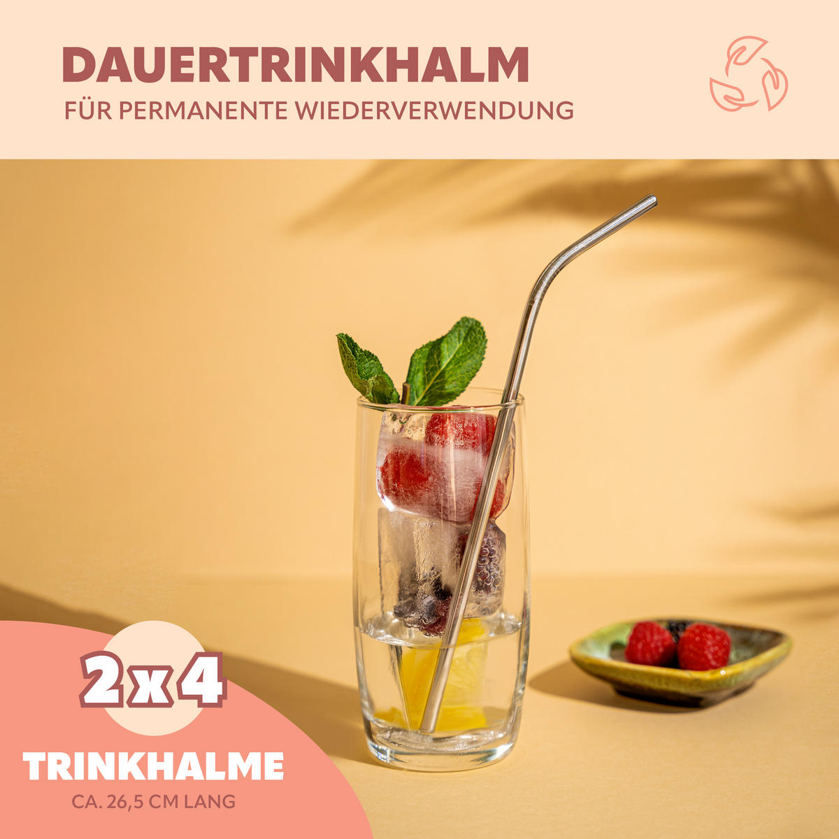 TRINKHALME, silber - Edelstahlfarben, Metall (0.6/26.5cm) - bremermann
