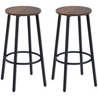 BARHOCKER Spanplatte Stahl Braun+Schwarz - Braun, Kunststoff (42/65/42cm) - HOMCOM