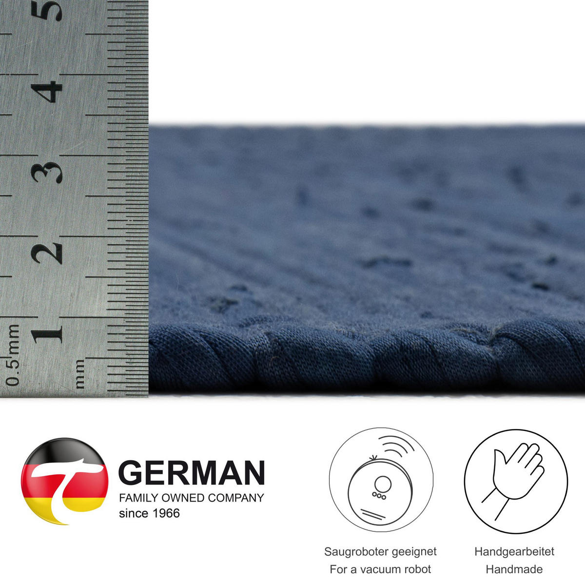 FLECKERLTEPPICH Chindi 70x140 cm - Blau, Textil (70/140cm) - Rug and Roll