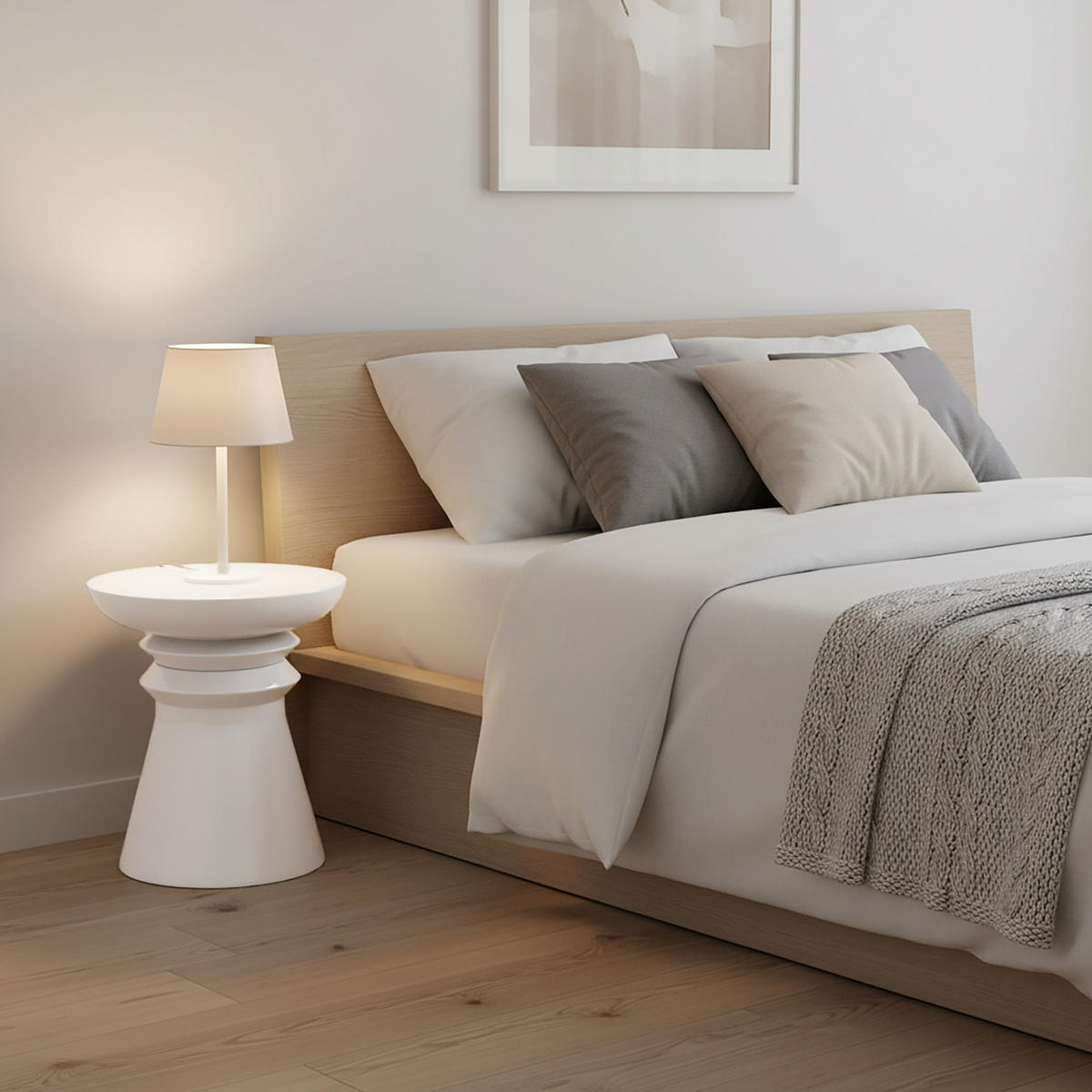 STRANSKI tabel - bela, kovina (38/38/45cm) - Relaxdays