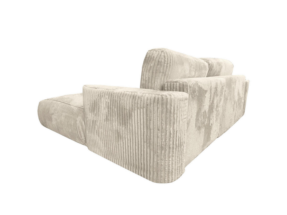ECKSOFA Luna L rechts Ecru aus Cord - Ecru, Textil (271/195cm) - KS Home Concept