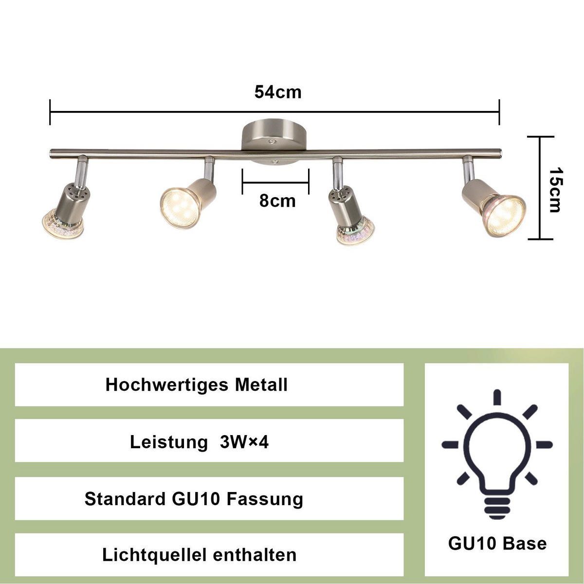 DECKENLEUCHTE Levin 54/15/3.2cm - Silberfarben, Metall (54/15/3.2cm) - Nettlife