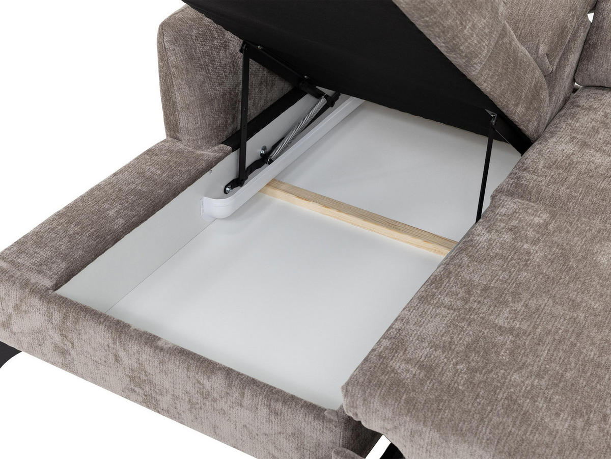 ECKSOFA Talia, Seite: Rechts 2R-LC - Beige/Schwarz, Holz/Kunststoff (238/167cm) - MIRJAN24