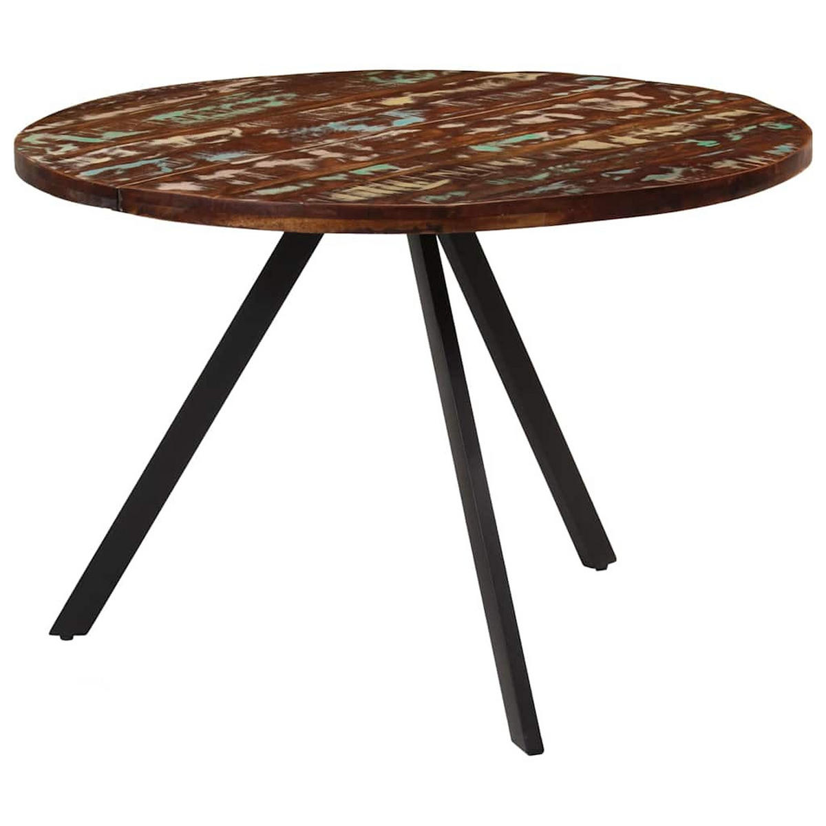 ESSTISCH 110/75 Cm Altholz Massivholz - Eukalyptusholzfarben, Holz (110/110/75cm) - vidaXL