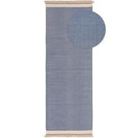 VLNĚNÝ běhoun Karla Modrá 70x200 cm - modrá, textil/přírodní materiály (70/1cm) - KUNSTLOFT