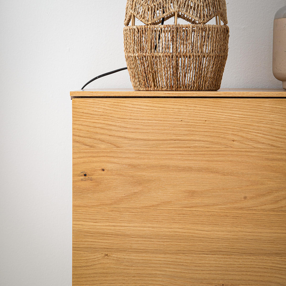 SIDEBOARD mit 2 Türen - Echtholzfurnier / Eisen, Eiche / Schwarz - Eichefarben/Schwarz, Holzwerkstoff (165/86/40cm) - home24