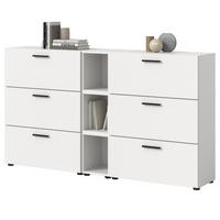 SIDEBOARD weiß 176 cm, Kommode mit Soft-Close - Schwarz/Weiß, Holzwerkstoff/Kunststoff (176/99/34cm) - Inn.Furn