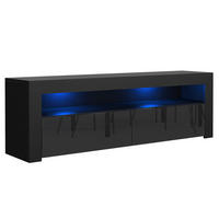 LOWBOARD ECLISSE 130,2/48,5/35 cm, Schwarz - Schwarz, Holzwerkstoff (130.2/48.5/35cm) - MASSENO