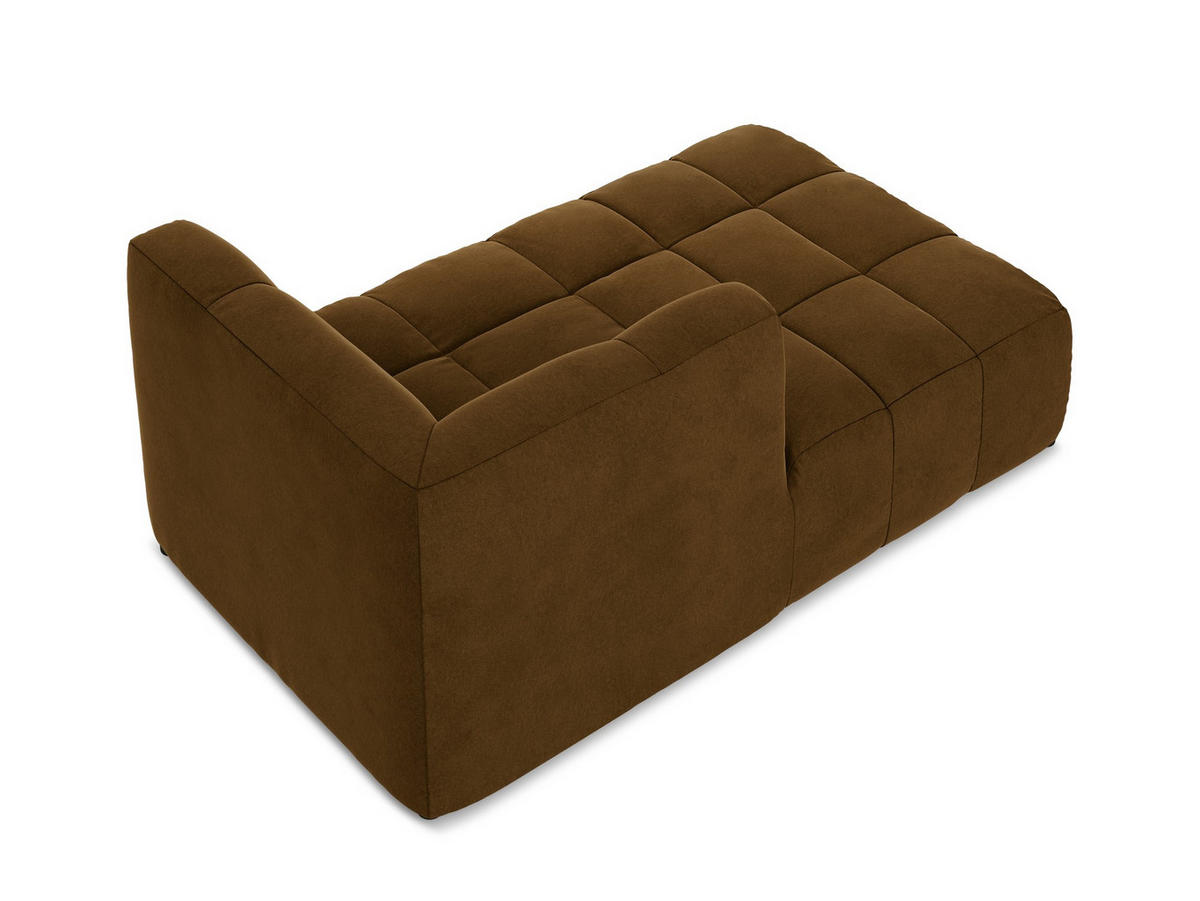 SOFAELEMENT Links Samt Stoff Gelb - Currygelb/Schwarz, Holzwerkstoff/Kunststoff (101/77/175cm) - Makamii