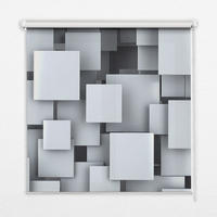 VNÚTORNÁ roleta - okenná roleta - roleta - 90x140 cm - Sivé 3D štvorce - sivá, plast (90/140/0.5cm) - TULUP