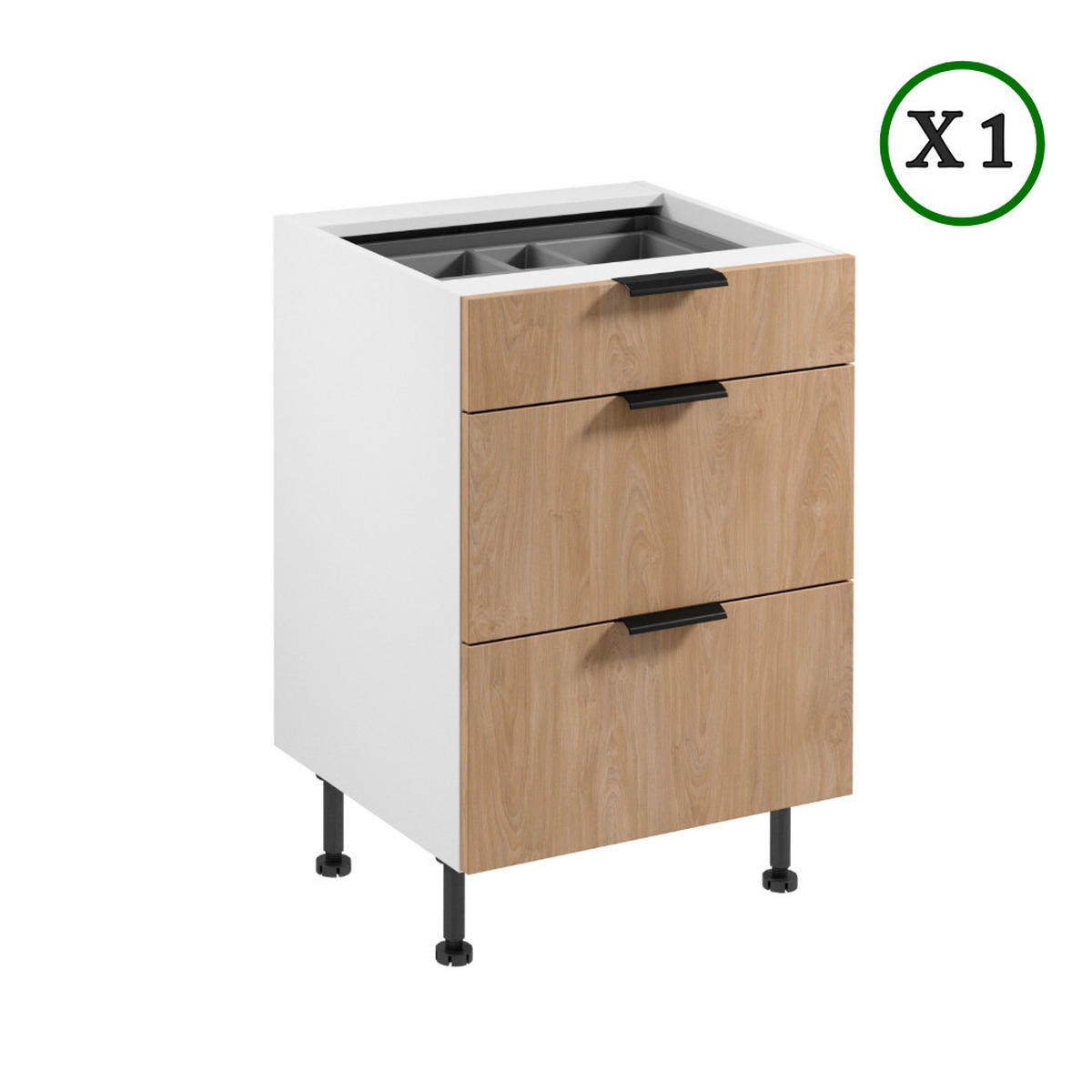ECKKÜCHE 360 cm - Sorento K41-M360 - in Weiß/Sonoma Eiche - Schwarz/Weiß, Holz/Holzwerkstoff (360/247/220cm)
