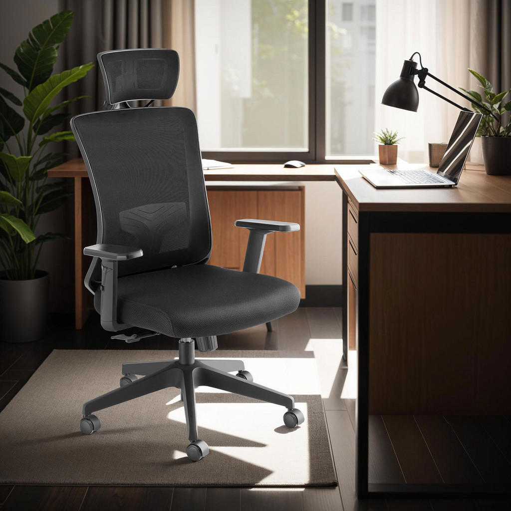 Thumbnail - tectake Bürostuhl, Schwarz, Kunststoff, 71x130x67 cm, Arbeitszimmer, Bürostühle, Drehstühle