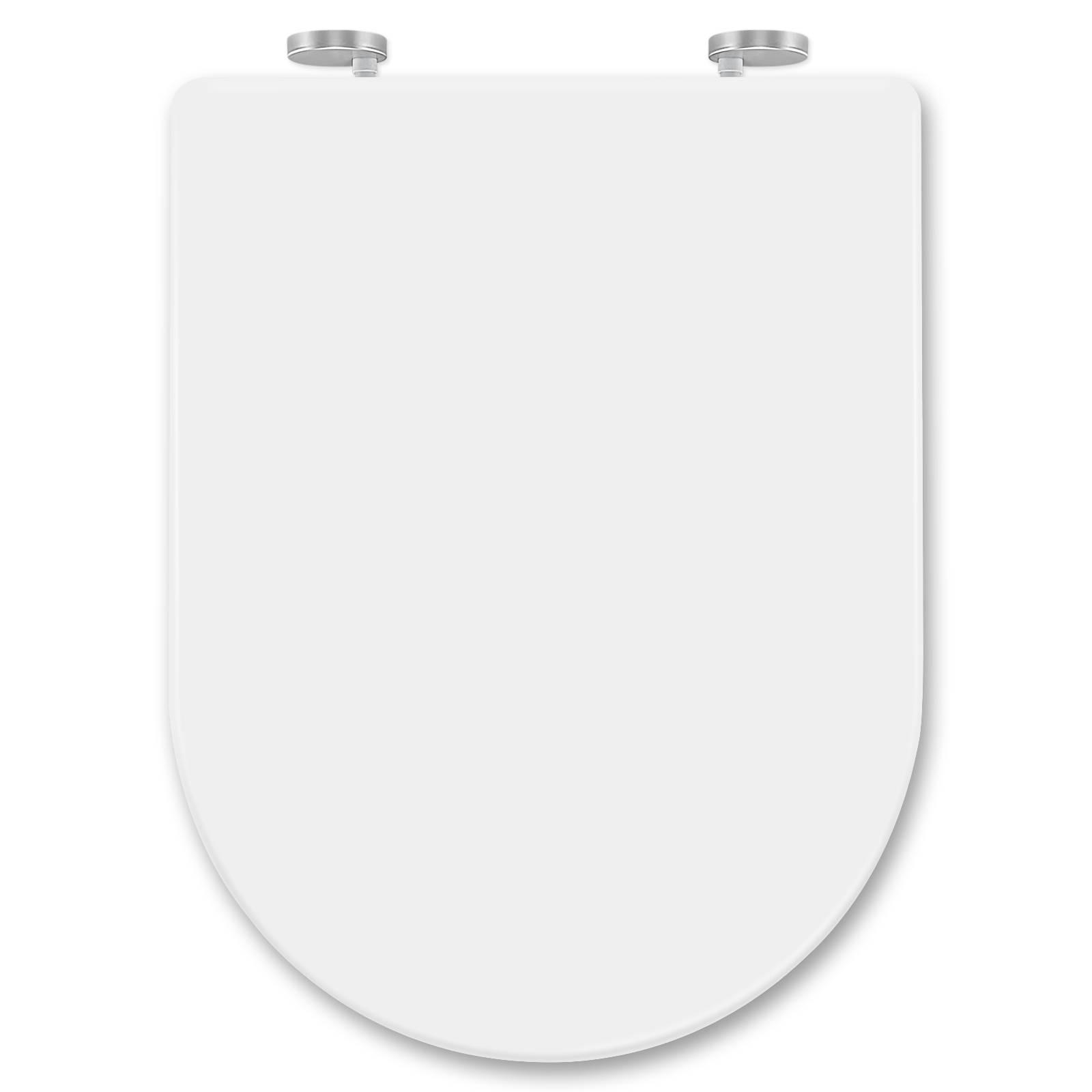 WC SITZ, Fast Fix/Schnellbefestigung, Antibakteriell D-Form - Weiß, Kunststoff (36/4/47cm) - Woltu