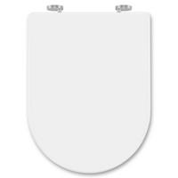 WC SITZ, Fast Fix/Schnellbefestigung, Antibakteriell D-Form - Weiß, Kunststoff (36/4/47cm) - Woltu