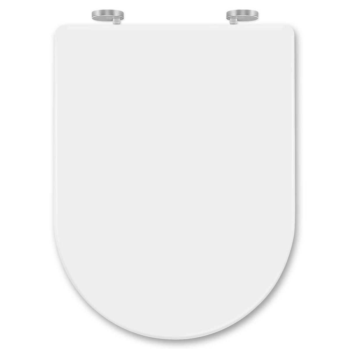 WC SITZ, Fast Fix/Schnellbefestigung, Antibakteriell D-Form - Weiß, Kunststoff (36/4/47cm) - Woltu