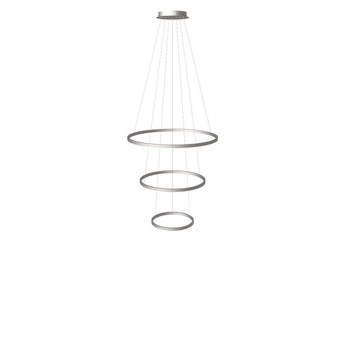 LED-HÄNGELAMPE 3er Ring Aluminium Ø 80 | 60 | 40cm - Alufarben, Metall (1.3/80/3.3cm) - s.luce