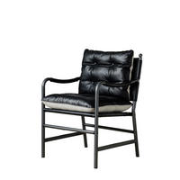 SESSEL Leder mit schwarzem Metallrahmen, DE-42430, Schwarz - Schwarz, Metall (62/90/60cm) - ComfortXL