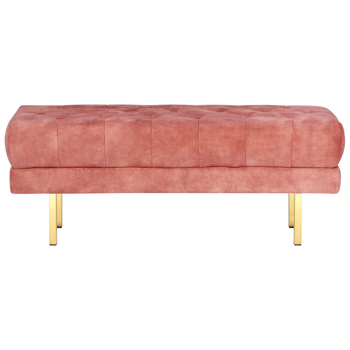 POLSTERBANK Samtstoff Rosa Roseville - Pink, Textil (117/44/40cm) - Beliani