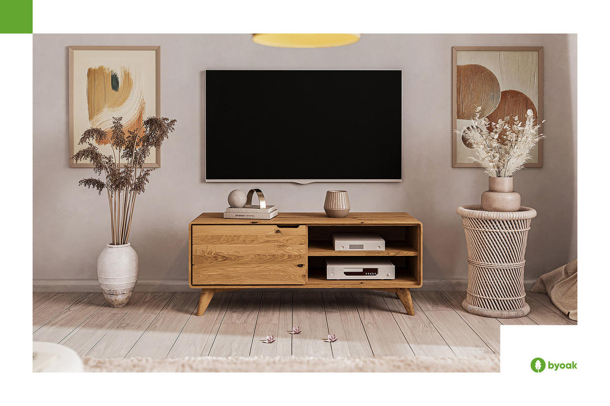 GREG HIFI-SCHRANK Wildeiche - Wildeiche, Holz (120/48/40cm) - byoak