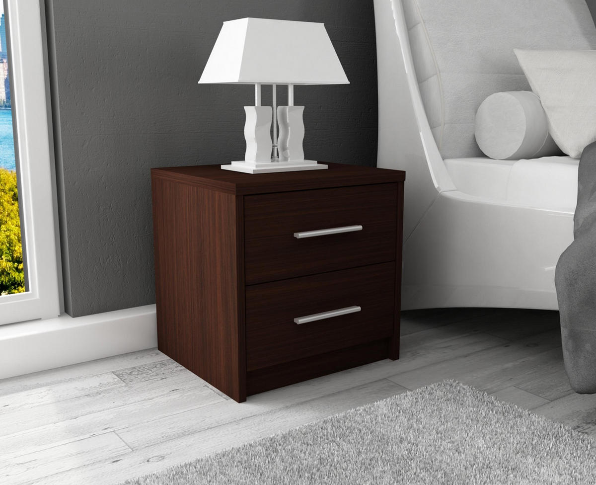 NACHTTISCH 2S Wenge 40/35/41 cm - Wengefarben, Holzwerkstoff (40/41/35cm) - Matkam Möbel