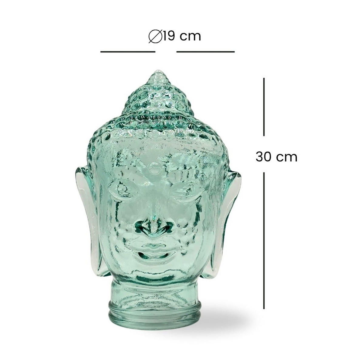 DEKO GLASKOPF THAI BUDDHA Glas, 30 cm Höhe T01 klar - Transparent, Glas (19/30/19cm) - DESIGN DELIGHTS